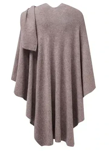 PULI Ayollar Katta Old Xoch Poncho Sviter O'rash Topper Trikotaj Elegant Shawl Cape Kuzgi Qish uchun - 6