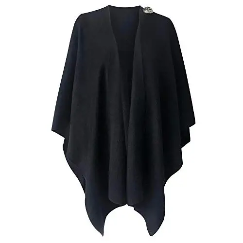 PULI Ayollar Katta Oldi Qismli Poncho Sviter O'rami Topper To'qilgan Nafis Shawls Cape Kuz Qish Uchun - 5