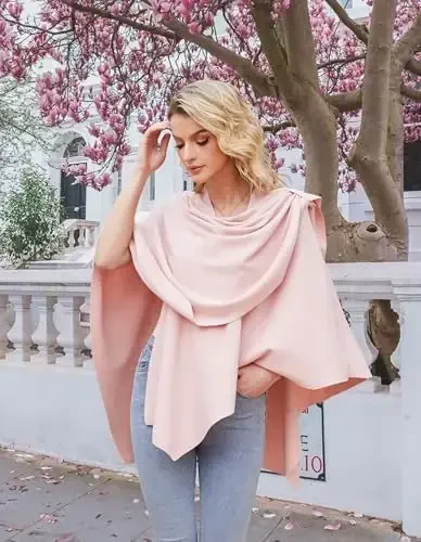 PULI Ayollar Katta Xoch Old Poncho Sviter O'rash Ustki Kiyim Trikotaj Elegant Ro'mollar Kuz Qish uchun Yopinchiq - 2