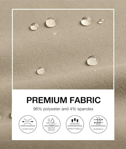 PULI Golf Pants Men Stretch Classic Fit Dress Casual Work Hiking Tapered Waterproof Pants with Pockets - 5