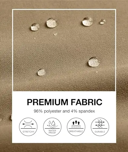 PULI Golf Pants Men Stretch Slim Fit Dress Casual Work Hiking Tapered Waterproof Pants with Pockets - 5