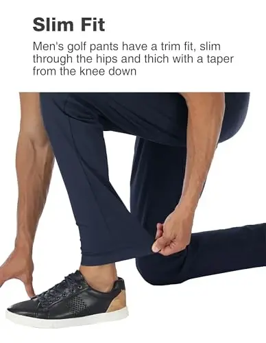 PULI Golf Shim erkaklar Strech Slim Fit libos Kundalik ish Piyoda sayr qilish konusning suv o'tkazmaydigan shim cho'ntaklar bilan - 6