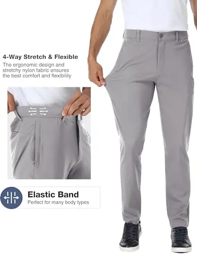 PULI Golf Shimlar Erkaklar Cho'ziluvchan Klassik Mos Libos Kundalik Ish Sayohat Toraygan Suv o'tkazmaydigan Cho'ntaklar bilan - 2