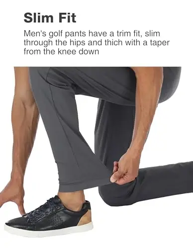 PULI Golf Shimlar Erkaklar Streç Slim Fit Rasmiy Kundalik Ish Sayohat Qisqartirilgan Suv o'tkazmaydigan Cho'ntakli Shimlar - 6