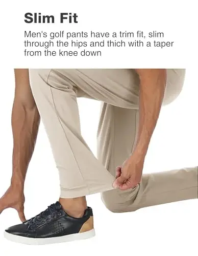 PULI Golf Shimlar Erkaklar Strech Slim Fit Kiyim Kundalik Ish Sayr Tapered Suv o'tkazmaydigan Shimlar cho'ntaklar bilan - 6