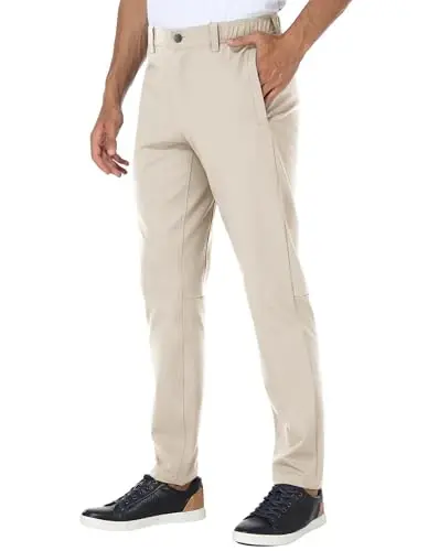 PULI Golf Shimlar Erkaklar Strech Slim Fit Kiyim Kundalik Ish Sayr Tapered Suv o'tkazmaydigan Shimlar cho'ntaklar bilan - 1