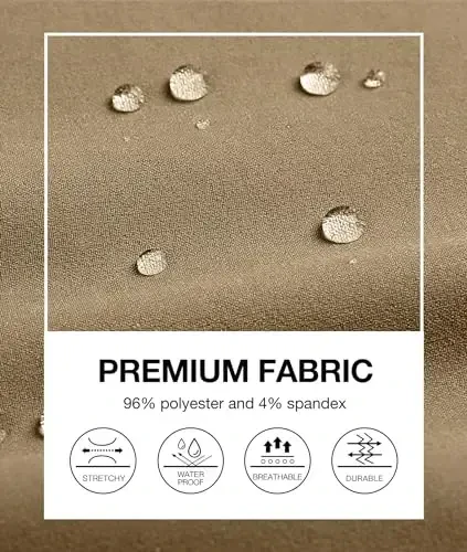 PULI Golf Shimlar Erkaklar Stretch Slim Fit Libos Kundalik Ish Sayr Qilish Toraytirilgan Suv o'tkazmaydigan Cho'ntakli Shimlar - 5