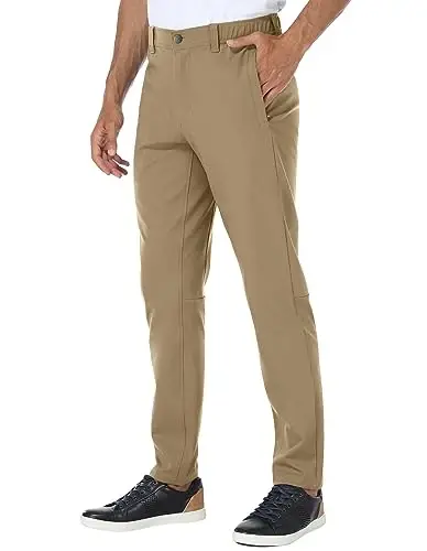 PULI Golf Shimlar Erkaklar Stretch Slim Fit Libos Kundalik Ish Sayr Qilish Toraytirilgan Suv o'tkazmaydigan Cho'ntakli Shimlar - MODAZONE