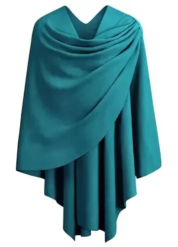 PULI Womens Large Cross Front Poncho Sweater Wrap Topper Knitted Elegant Shawls Cape for Fall Winter - PULI