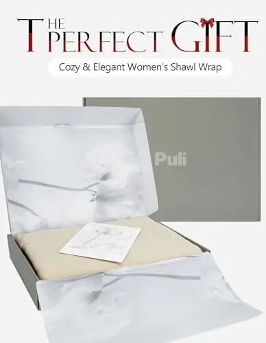 PULI Womens Large Cross Front Poncho Sweater Wrap Topper Knitted Elegant Shawls Cape for Fall Winter - 2