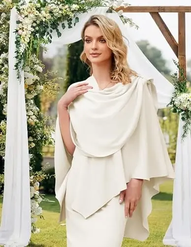 PULI Kadın Büyük Çapraz Ön Panço Kazak Şal Üst Örme Zarif Şallar Pelerin Sonbahar Kış için - 3