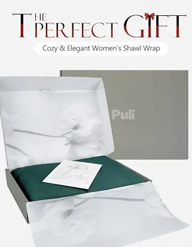 PULI Womens Large Cross Front Poncho Sweater Wrap Topper Knitted Elegant Shawls Cape for Fall Winter - 2