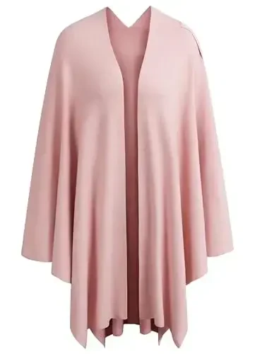 PULI Kadın Büyük Çapraz Ön Panço Kazak Wrap Topper Örme Zarif Şallar Pelerin Sonbahar Kış için - 5