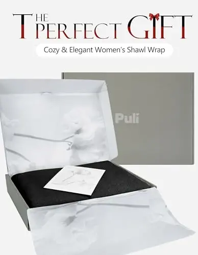 PULI Womens Large Cross Front Poncho Sweater Wrap Topper Knitted Elegant Shawls Cape for Fall Winter - 2