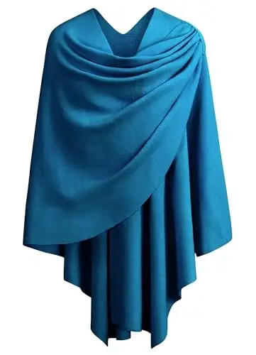 PULI Womens Cross Front Poncho Shawl Wrap Elegant Wedding Formal Gift | Soft Knit Wrap Best Fit 5 ft 4 and Taller Loop Stays in Place All Evening Lightweight Layer for Formal Events - 1