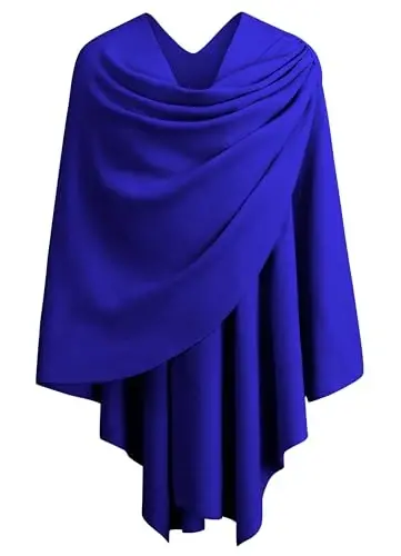 PULI Womens Cross Front Poncho Shawl Wrap Elegant Wedding Formal Gift | Soft Knit Wrap Best Fit 5 ft 4 and Taller Loop Stays in Place All Evening Lightweight Layer for Formal Events - 1