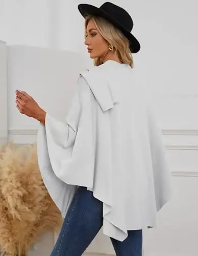 PULI Womens Cross Front Poncho Shawl Wrap Elegant Wedding Formal Gift | Soft Knit Wrap Best Fit 5 ft 4 and Taller Loop Stays in Place All Evening Lightweight Layer for Formal Events - 6