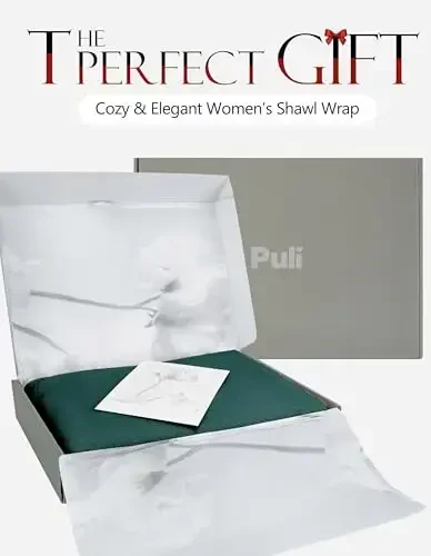 PULI Womens Large Cross Front Poncho Sweater Wrap Topper Knitted Elegant Shawls Cape for Fall Winter - 2