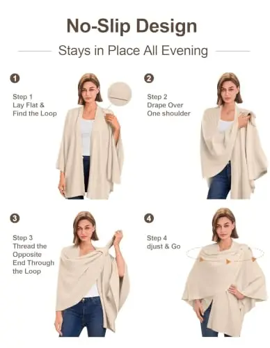 PULI Womens Large Cross Front Poncho Sweater Wrap Topper Knitted Elegant Shawls Cape for Fall Winter - PULI (1)