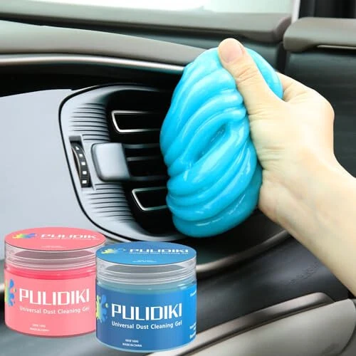 PULIDIKI Car Cleaning Gel for Car Detailing Kits Car Putty Auto Detailing Tools Car Interior Cleaner Car Cleaning Slime Car Accessories Blue Pink Stocking Stuffers for Women Men Teens Adults (2Pack) - PULIDIKI