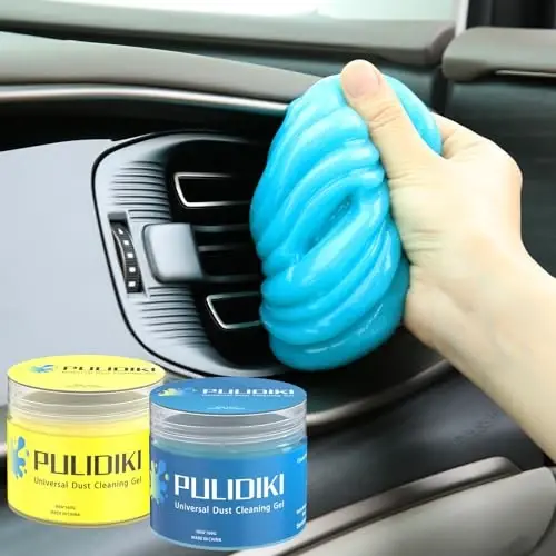 PULIDIKI Car Cleaning Gel for Car Cleaning Putty Car Slime for Cleaning Car Detailing Putty Detail Tools Car Interior Cleaner Car Cleaning Kits Car Accessories Blue Yellow (2Pack) - PULIDIKI