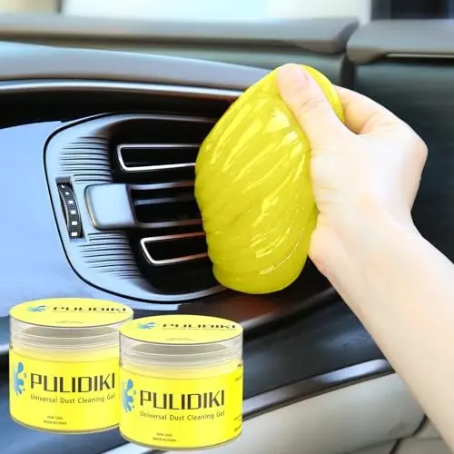 PULIDIKI Car Cleaning Gel for Car Cleaning Putty Car Putty Auto Detailing Tools Car Slime Cleaner Dust Cleaning Gel for Car Interior Cleaner Car Accessories Keyboard Cleaner Yellow (2Pack) - 1