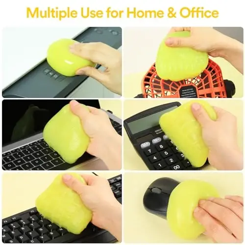 PULIDIKI Car Cleaning Gel for Car Cleaning Putty Car Putty Auto Detailing Tools Car Slime Cleaner Dust Cleaning Gel for Car Interior Cleaner Car Accessories Keyboard Cleaner Yellow (2Pack) - 5