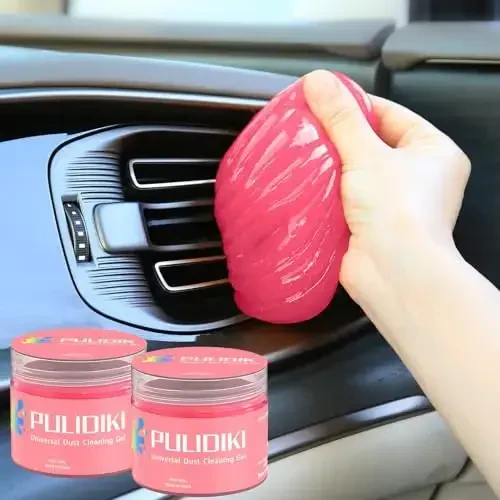PULIDIKI Car Cleaning Gel Detailing Putty Auto Detail Tools Car Interior Cleaner Slime Supplies Car Accessories Christmas Stocking Stuffers Gifts for Women Teens White Elephant Gifts Adult Pink 2Pack - 1