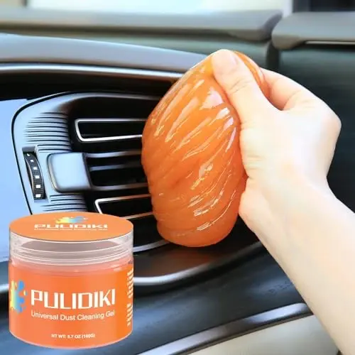 PULIDIKI Car Cleaning Gel Car Putty Car Cleaning Kit Car Interior Cleaner Slime Car Cleaning Supplies Auto Detailing Tools Car Accessories Car Gifts for Women Men Keyboard Cleaner Orange - 1