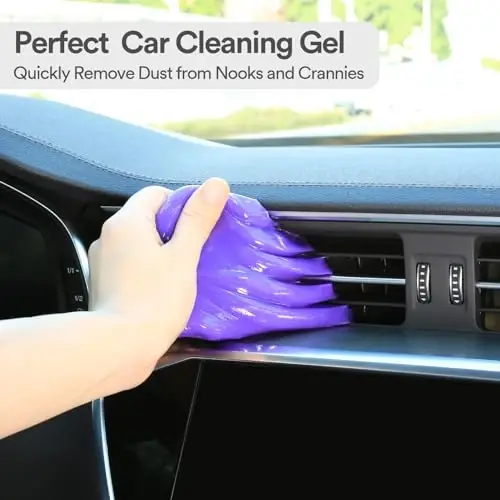 PULIDIKI Car Cleaning Gel Cleaning Putty Car Detailing Kit Car Interior Cleaner Car Slime Cleaner Dust Cleaning Supplies Car Accessories Car Gifts for Men Women Purple (2Pack) - 2
