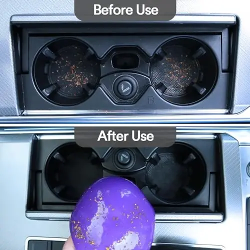 PULIDIKI Car Cleaning Gel Cleaning Putty Car Detailing Kit Car Interior Cleaner Car Slime Cleaner Dust Cleaning Supplies Car Accessories Car Gifts for Men Women Purple (2Pack) - 4