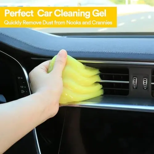 PULIDIKI Car Cleaning Gel Detailing Kit Clean Putty Gel Reusable Auto Detail Tools Car Slime Cleaner Cleaning Supplies, Dust Remover Gifts for Men Women Yellow - 2