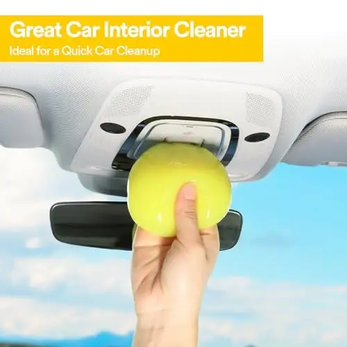 PULIDIKI Car Cleaning Gel Detailing Kit Clean Putty Gel Reusable Auto Detail Tools Car Slime Cleaner Cleaning Supplies, Dust Remover Gifts for Men Women Yellow - 3