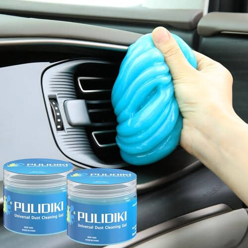 PULIDIKI Car Cleaning Gel for Car Cleaning Putty Car Putty Auto Detailing Tools Car Slime Cleaner Dust Cleaning Gel for Car Interior Cleaner Car Accessories Keyboard Cleaner Blue (2Pack) - 1