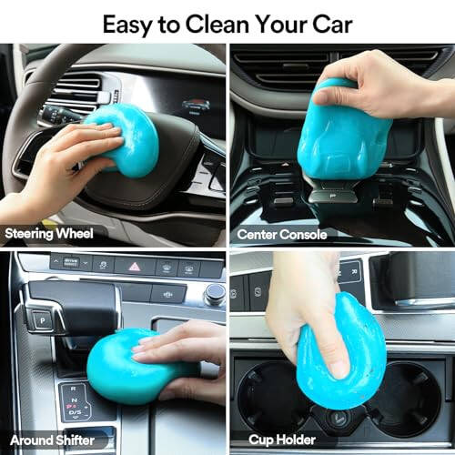 PULIDIKI Car Cleaning Gel for Car Cleaning Putty Car Putty Auto Detailing Tools Car Slime Cleaner Dust Cleaning Gel for Car Interior Cleaner Car Accessories Keyboard Cleaner Blue (2Pack) - 3