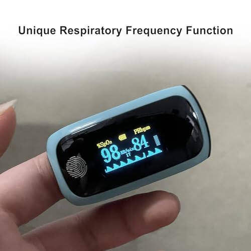 Pulse Oximeter Fingertip, Pulse Oximeter Rechargeable, Pulse Oximeter with Rechargeable, Fingertip Blood Oxygen Saturation Monitor Rechargeable, for Home Outdoor Sports Wide Use (Blue) - 6