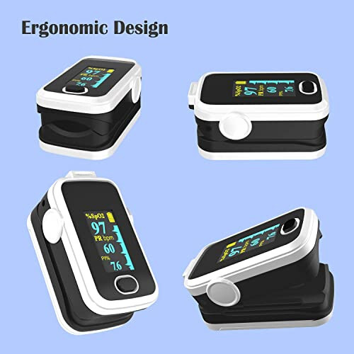 Pulse Oximeter Fingertip with Plethysmograph and Perfusion Index, Portable Blood Oxygen Saturation Monitor for Heart Rate and SpO2 Level, O2 Monitor Finger for Oxygen, Pulse Ox, Oximetro, (Black-White) - 25