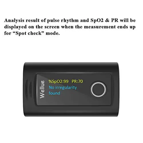 Пульсоксиметр Wellue для пальца, монитор насыщения кислородом в крови с батареями, сумкой для переноски и шнурком для использования в оздоровительных целях - 4