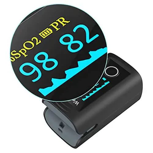 Пульсоксиметр Wellue для пальца, монитор насыщения кислородом в крови с батареями, сумкой для переноски и шнурком для использования в оздоровительных целях - 5