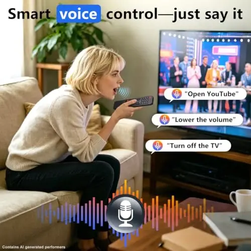 Пульт дистанционного управления для LG Smart TV 2019-2025 с голосовым управлением и указкой | для телевизоров LG 2019-2025 UHD/OLED/QNED. 6 кнопок быстрого доступа для стриминга, курсор с голосовым управлением, простое сопряжение, прочный корпус из АБС-пластика. - 5