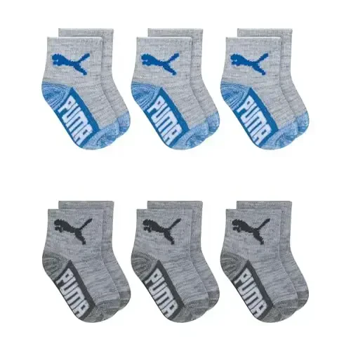PUMA Baby 6 Pack Infant Anklet Socks 