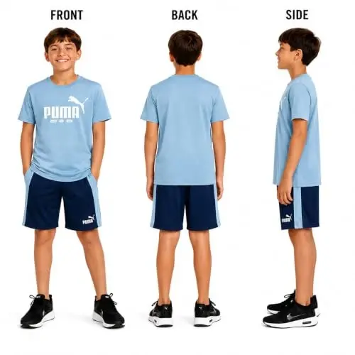 PUMA Boys 2 Piece Dry Fit Tee & Performance Active Shorts Set (Sizes 4-16) | Moisture Wicking Athletic Fabric, Breathable Lightweight Comfort, Great for Sports, Training & Active Play - PUMA (1)