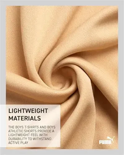 PUMA Boys Active Shorts Set - 2 Piece Dry Fit T-Shirt and Performance Gym Shorts - Activewear Clothing Set for Boys (4-16) - 4