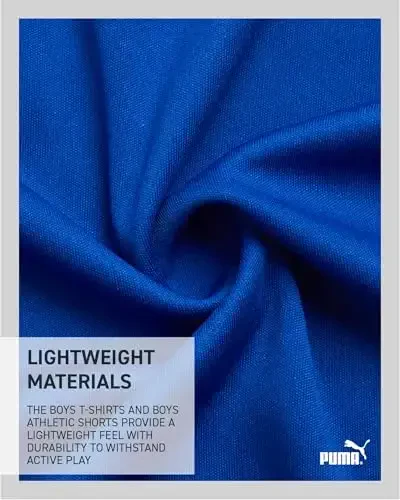 PUMA Boys Active Shortlar to'plami - 2 qismli Dry Fit futbolka va Performance sport zal shortlari - O'g'il bolalar uchun sport kiyimlari to'plami (4-16) - 4