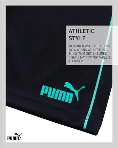 PUMA Boys Active Shortlar to'plami - 2 qismli quruq moslashuvchan futbolka va sport zaliga mo'ljallangan shortlar - O'g'il bolalar uchun sport kiyimlari to'plami (4-16) - 6