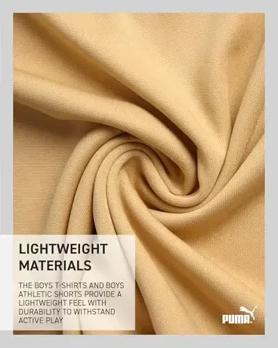 PUMA Boys Active Shorts Set - 2 Piece Dry Fit T-Shirt and Performance Gym Shorts - Activewear Clothing Set for Boys (4-16) - 4