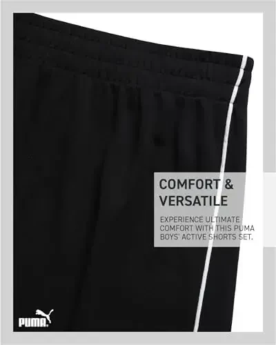 PUMA Boys Active Shorts Set - 2 Piece Dry Fit T-Shirt and Performance Gym Shorts - Activewear Clothing Set for Boys (4-16) - 5