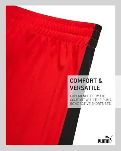 PUMA Boys Active Shorts Set - 2 Piece Dry Fit T-Shirt and Performance Gym Shorts - Activewear Clothing Set for Boys (4-16) - 5