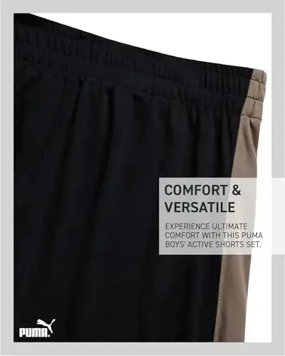 PUMA Boys Active Shorts Set - 2 Piece Dry Fit T-Shirt and Performance Gym Shorts - Activewear Clothing Set for Boys (4-16) - 5