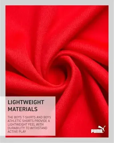 PUMA Boys Active Shorts Set - 2 Piece Dry Fit T-Shirt and Performance Gym Shorts - Activewear Clothing Set for Boys (4-16) - 4